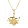 18K Gold Unisex Star of David & Dove of Peace Pendant with Diamond - 4