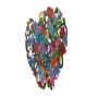 Yair Emanuel Hand-Painted Metal Cut-Out – Heart With Flowers - 2