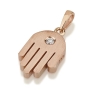 Yaniv Fine Jewelry Unisex 18K Gold Hamsa Pendant With Diamond (Choice of Color) - 2