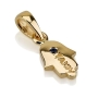 18K Gold Hamsa Diamond Reversible Pendant (Choice of Colors) - 2