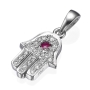 Yaniv Fine Jewelry 18K Gold and Diamond Hamsa Pendant With Red Ruby (Choice of Colors) - 1