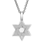 Yaniv Fine Jewelry 18K White Gold Double Star of David Pendant With Diamond - 2