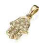 Yaniv Fine Jewelry 18K Gold and Diamond Hamsa Pendant (Choice of Colors) - 2