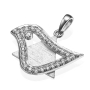 Yaniv Fine Jewelry Diamond-Studded 18K White Gold Star of David and Dove of Peace Pendant - 1