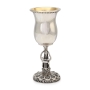 Handcrafted Sterling Silver Small Filigree Kiddush Cup with Klezmer Musician - Traditional Yemenite Art - 4