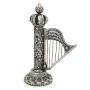 Handcrafted Sterling Silver Harp of David Havdalah Spicebox with Filigree - Traditional Yemenite Art - 2