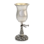 Handcrafted Sterling Silver Small Filigree Kiddush Cup with Klezmer Musician - Traditional Yemenite Art - 6