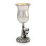 Handcrafted Sterling Silver Small Filigree Kiddush Cup with Klezmer Musician - Traditional Yemenite Art - 8