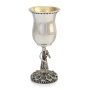 Handcrafted Sterling Silver Small Filigree Kiddush Cup with Klezmer Musician - Traditional Yemenite Art - 3