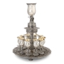 Handcrafted Sterling Silver Filigree Wine Fountain with Klezmer Musicians - Yemenite Traditional Art - 3