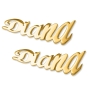 24K Yellow Gold Plated Personalized Name Earrings - 1