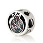 Sterling Silver Pomegranate Bead Charm with Zircon Stones - 2