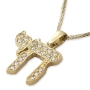 Cubic Zirconia-Accented 14K Yellow Gold Chai Pendant Necklace - 2