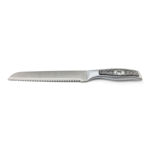Decorative Shabbat Challah Knife with "Shabbat V'Yom Tov" Inscriptions - Ergonomic Handle