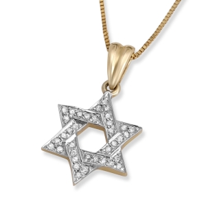 Diamond-Accented 14K Gold Star of David Pendant Necklace for Women