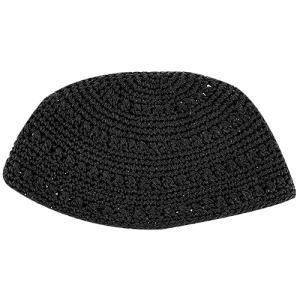 Large Black Crocheted Frik Kippah 24 cm / 9.4"