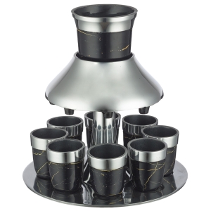 Aluminum Wine Fountain with 8 Small Cups - Gray