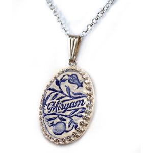 Art in Clay Handmade Sterling Silver and Ceramic Personalized Pomegranate Necklace