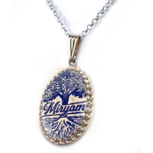 Art in Clay Handmade Sterling Silver and Ceramic Tree of Life Necklace