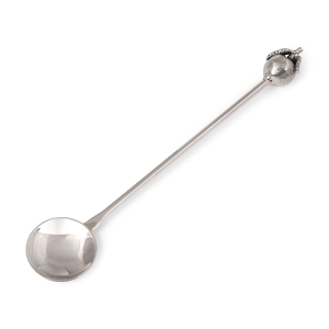 Bier Judaica 925 Sterling Silver Honey Spoon With Apple Design