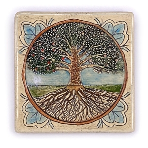Art in Clay Handmade Ceramic Tree of Life Plaque Wall Hanging