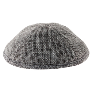 Dark Gray Linen Kippah