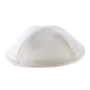 Bright White Linen Kippah