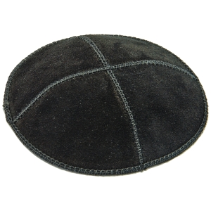 Black Suede Kippah 