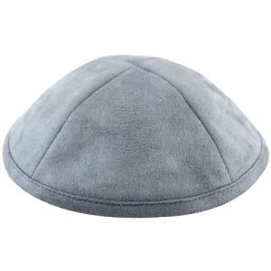 Large Light Gray Suede Kippah