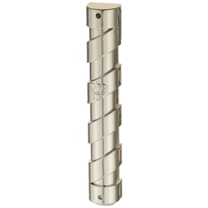 Winding Silver-Colored "Straps" Outdoor Mezuzah Case