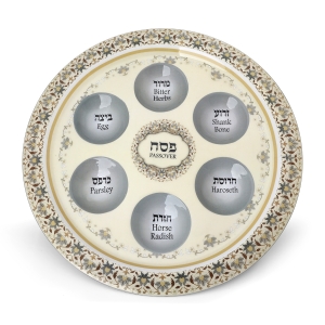 Floral Passover Seder Plate - Choice of Color 