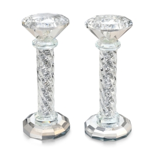 Crystal Shabbat Candlesticks