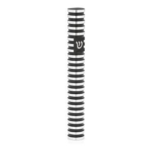 Circular Mezuzah Case With Striped Design by Akilov Design