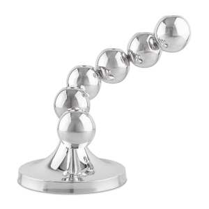 Bier Judaica Sterling Silver Ball Modern Candelabra