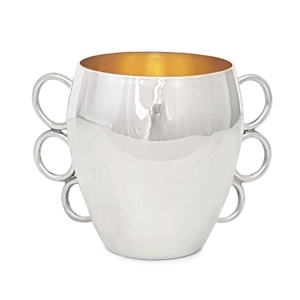 Bier Judaica Sterling Silver Three Rings Netilat Yadayim Washing Cup