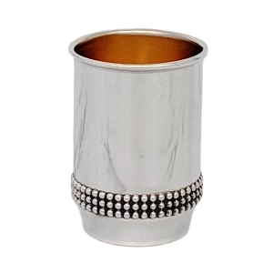 Bier Judaica Sterling Silver Studded Kiddush Cup 