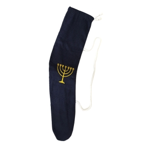 Embroidered Yemenite Shofar Bag With Menorah Design