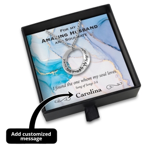 Amazing Husband Gift Box With Sterling Silver ‘Guard You’ Mobius Strip Necklace - Add a Personalized Name For Someone Special!!!