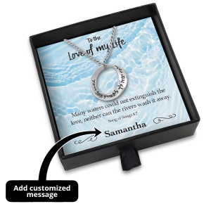 Love of My Life Gift Box With Sterling Silver ‘Guard You’ Mobius Strip Necklace - Add a Personalized Name For Someone Special!!!