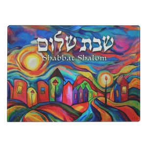 Artisan Shabbat Shalom Glass Challah Board