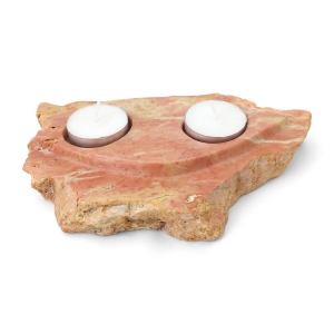 Red Jerusalem Stone Designer Candle Holder