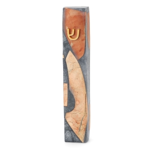 Majestic Jerusalem Stone and Epoxy Mezuzah Case - Color Option