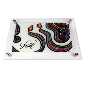 Jordana Klein "Dancing Candles" Glass Challah Tray