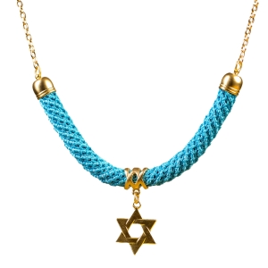 JewelRina Designer Handcrafted Star of David Necklace (Choice of Colors)