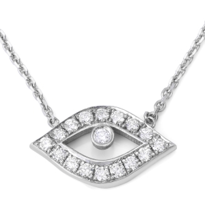 Delicate 14K Gold and Diamond Evil Eye Necklace for Women