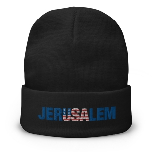 Jerusalem and USA Embroidered Beanie - Unisex