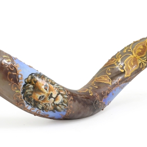 Lion and Eagle Hand Painted Kudu Shofar 