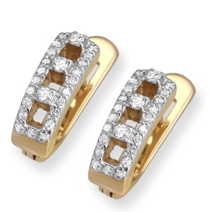 Luxurious Diamond-Encrusted 14K Gold Earrings