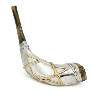 Star of David Silver-Plated Ram’s Shofar