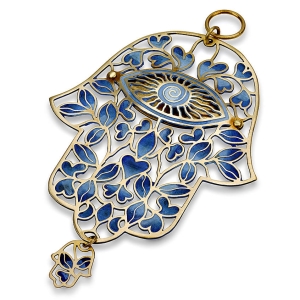 Orit Grader Leaves and Hearts Hamsa (Color Options)
